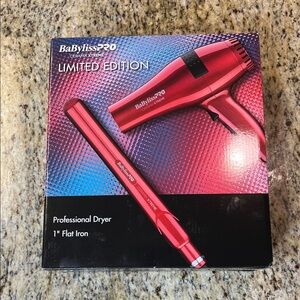 BaBylissPRO Limited Edition Red Hair Dryer and Flat Iron Set